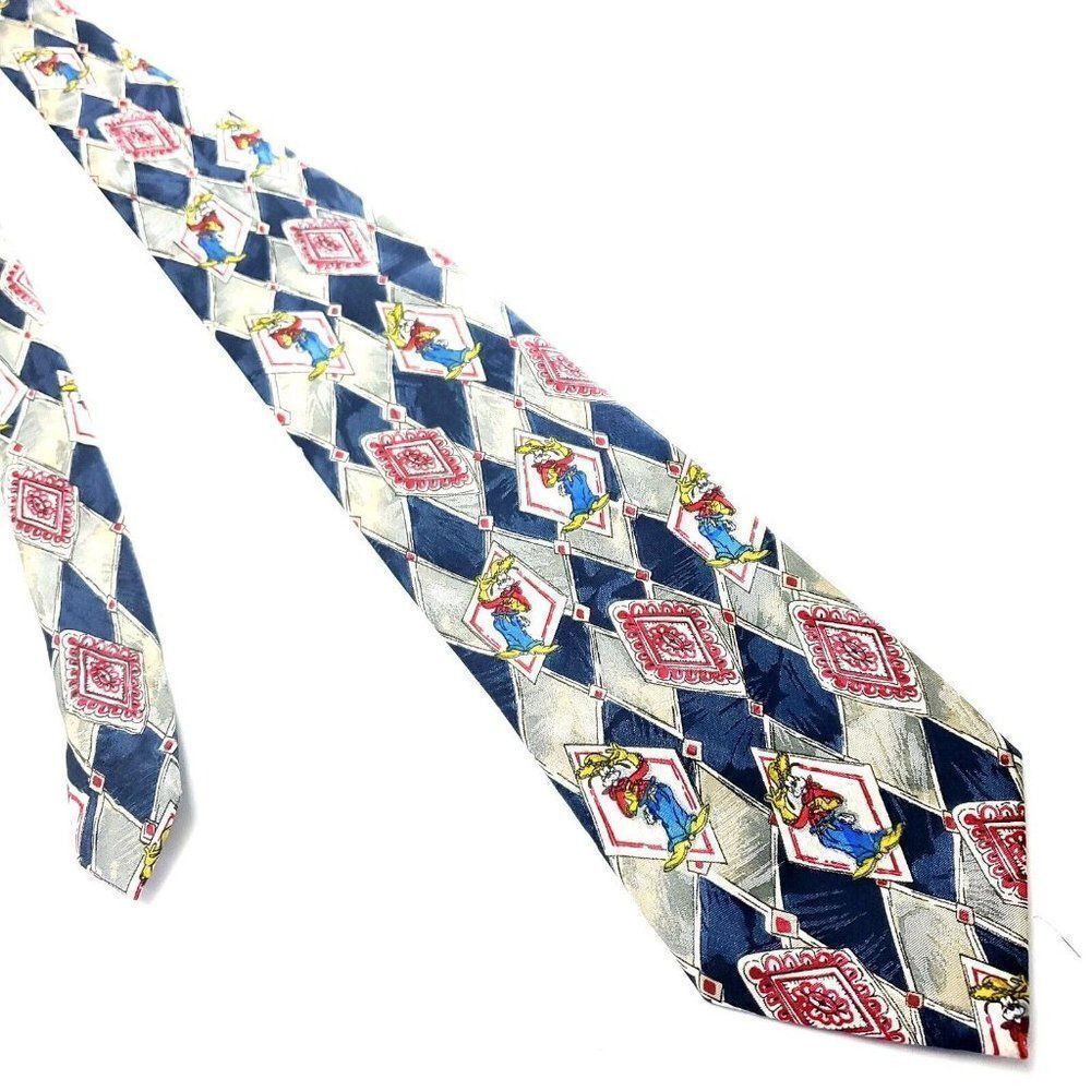 Mickey Unlimited Multi Colored Goofy Polyester Tie Woven‎ Geometric Graphic